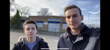 Dominic Stanford and Connor McCormack at Four Dwellings Children's Centre